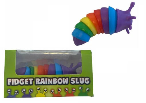 Fidget regenboog slak 10 cm