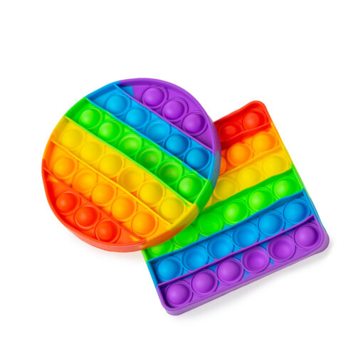 Pop It Set – Fidget Toy – Regenboog – Rond en Vierkant - Stressverlagend Speelgoed voor Kinderen
