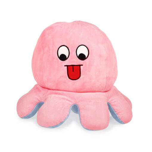 XXL mood octopus knuffel 40 cm blauw/roze