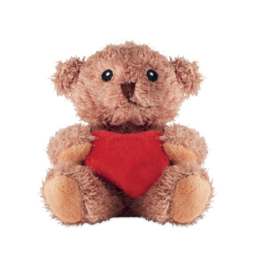 Teddybeer met rood hart – Pluche knuffelbeer – Geborduurde details – Valentijn cadeautje