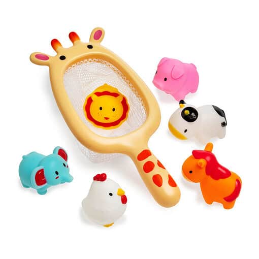 Badspeelgoed giraffe visnet met diertjes 7-delig