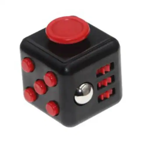 Fidget cube - zwart - rood