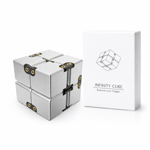 Metalen fidget cube - Infinity cube - Premium fidget voor volwassenen - Zilver