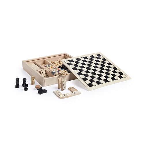 4-in-1 spellenset hout