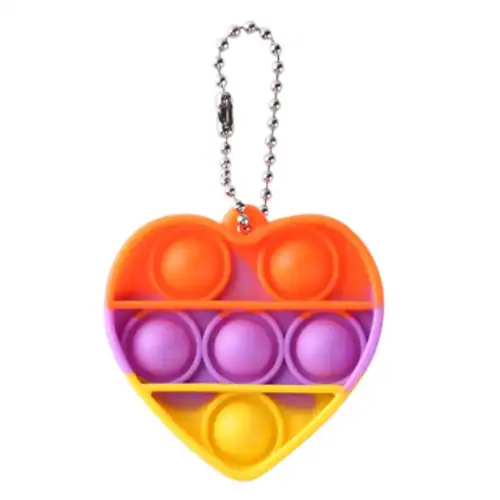 Pop It sleutelhanger - Hartje regenboog