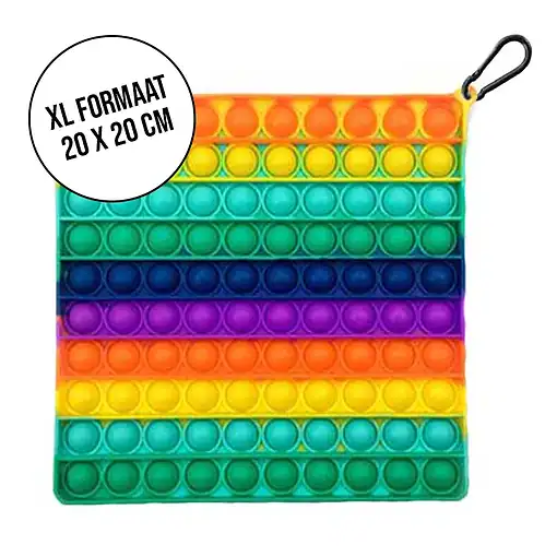 Pop It XL - fidget toy - groot vierkant - rainbow