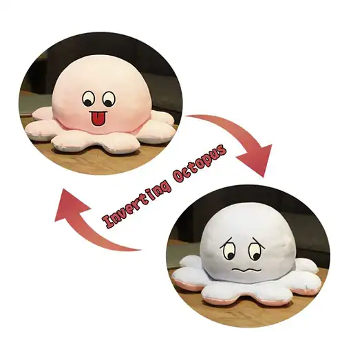 Alternative view of XXL mood octopus 40 cm - blauw/roze