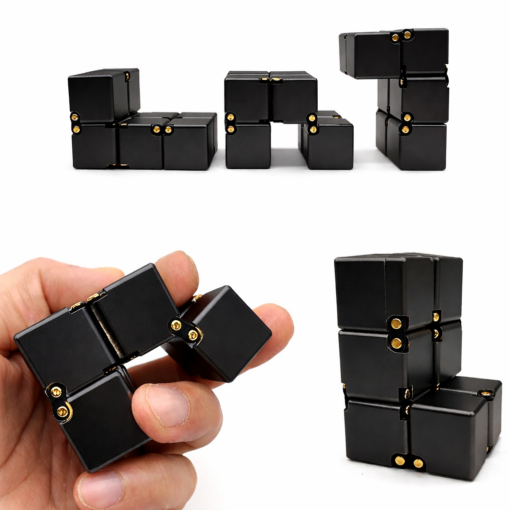 Alternative view of Metalen fidget cube - Infinity cube - - Premium fidget voor volwassenen - Zwart