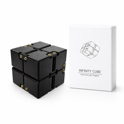 Metalen fidget cube - Infinity cube - - Premium fidget voor volwassenen - Zwart