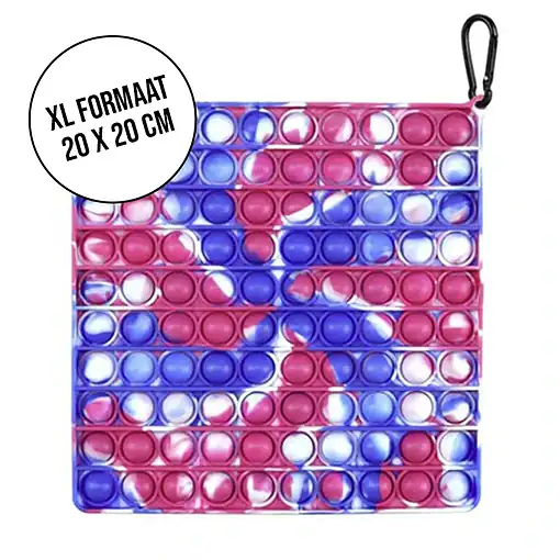 Pop It XL - fidget toy - groot vierkant - roze blauw marmer