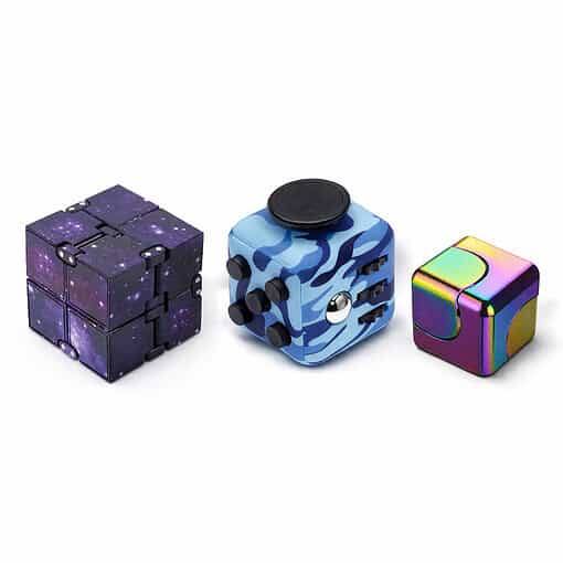 Fidget cube set - Infinity cube - Draaikubus - Multicolor - 3 stuks