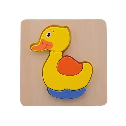 Jouéco houten dierenpuzzel - eend