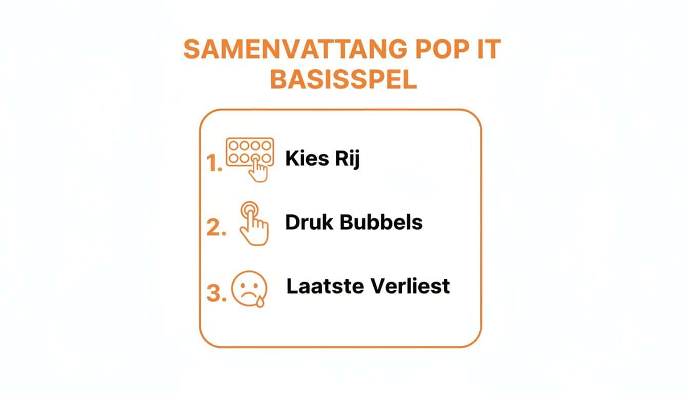 Illustratie van de spelregels voor een Pop It basisspel.