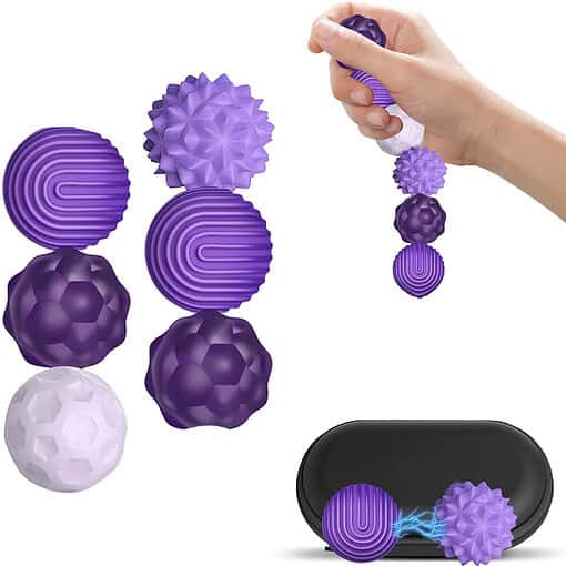 Magnetische balletjes - Fidget toys voor volwassenen - Met opbergetui - 6 stuks - Paars
