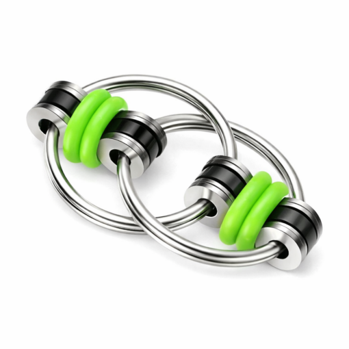 Alternative view of Keychain metalen ringen set - Fidget toy - Groen/geel/rood - 3 stuks