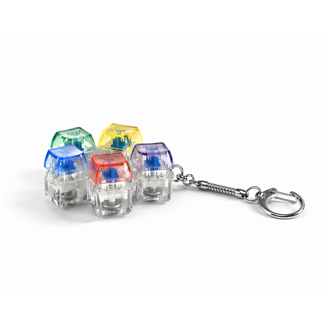 Keyboard Fidget Toy spinner met LED en sleutelhanger - Met 5 Knoppen - Transparant met multicolor lampjes - Afbeelding 3