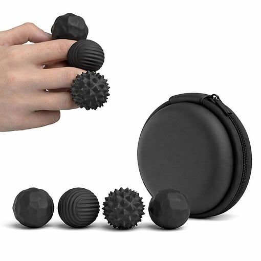 Magnetische balletjes - Fidget toys voor volwassenen - Met opbergetui - 4 stuks - Zwart