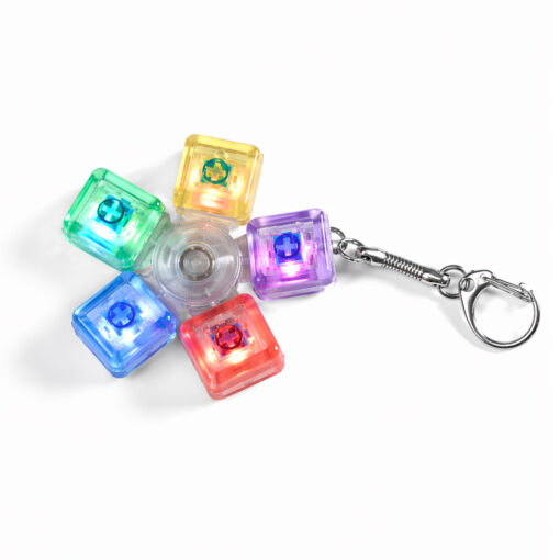 Keyboard Fidget Toy spinner met LED en sleutelhanger - Met 5 Knoppen - Transparant met multicolor lampjes