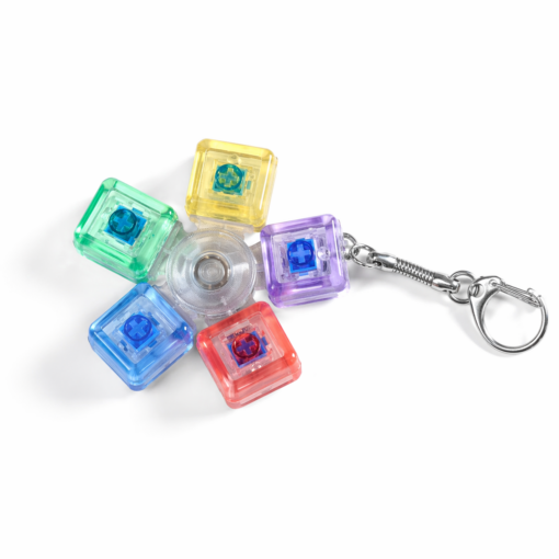 Alternative view of Keyboard Fidget Toy spinner met LED en sleutelhanger - Met 5 Knoppen - Transparant met multicolor lampjes