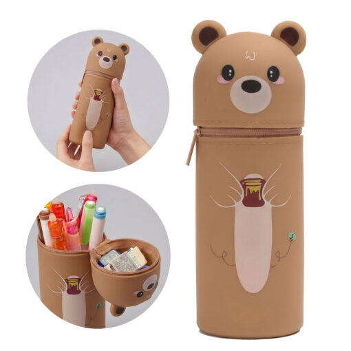 Alternative view of Schattige kawaii dieren pennenetui - Siliconen met rits - Beer