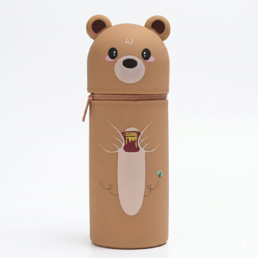 Schattige kawaii dieren pennenetui - Siliconen met rits - Beer