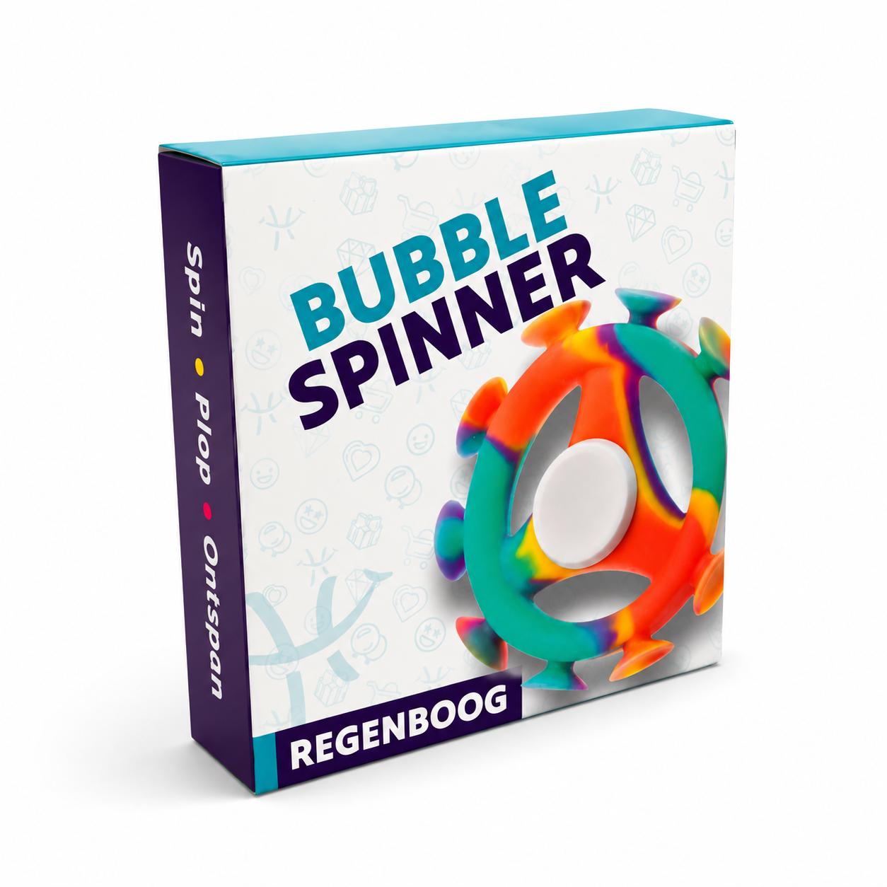 Bubble Fidget Spinner - Fidget toys - Round blade - Regenboog - Afbeelding 3