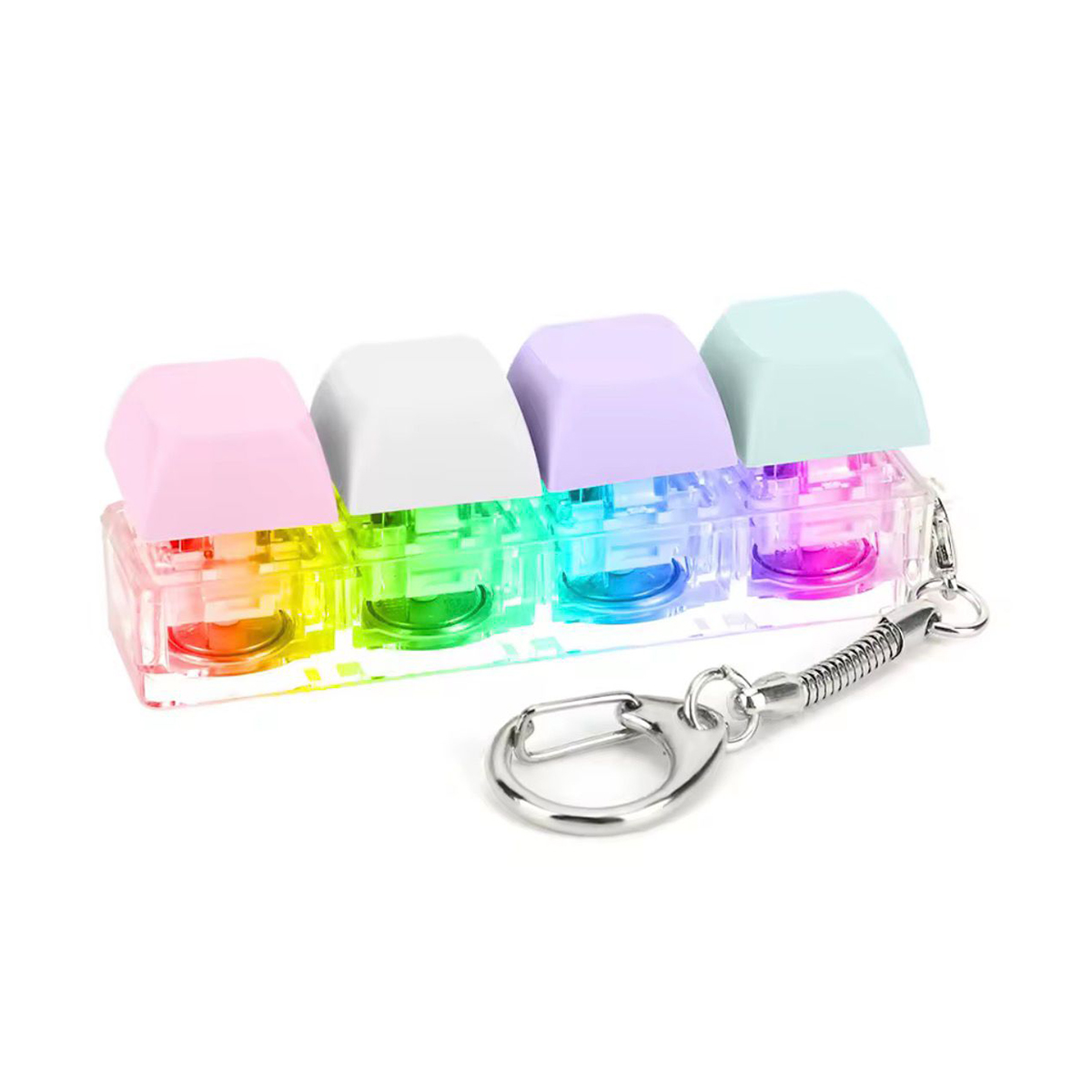 Keyboard Fidget Toy met LED en Sleutelhanger - Met 4 Knoppen - Pastel kleuren - Afbeelding 3