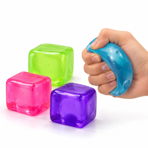 Squishy Cube Transparant – Zachte Stressbal Fidget Toy – Slow Rising – Kleuren assortiment