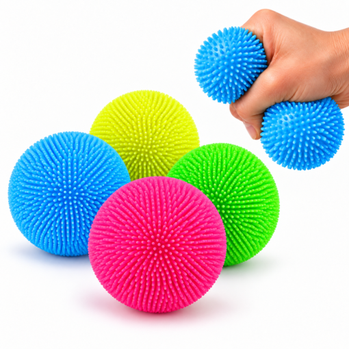 Squishy Bal Spiky – Zachte Stressbal Fidget Toy – Kleuren assortiment