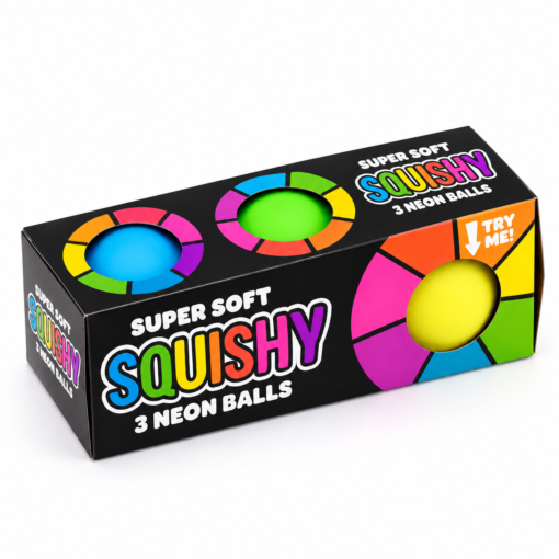 Alternative view of 3 stuks - Squishy Neon Bal– Zachte Stressbal Fidget Toy – Kleuren assortiment