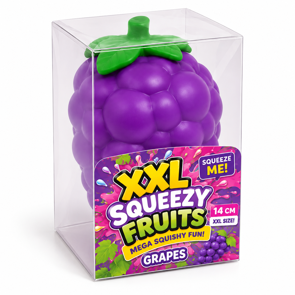 Squishy Grapes – Zachte Stressbal Fidget Toy – Slow Rising – Druiven – 14 cm - Afbeelding 3