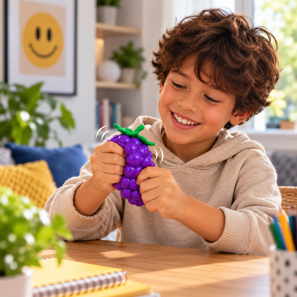 Squishy Grapes – Zachte Stressbal Fidget Toy – Slow Rising – Druiven – 14 cm - Afbeelding 5