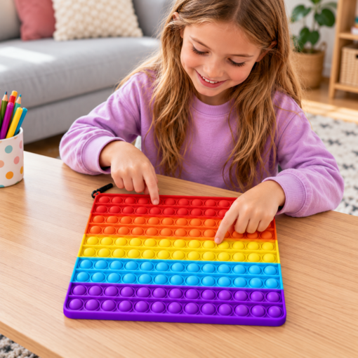 Alternative view of XXL Pop It - Fidget toy - Regenboog kleuren - Vierkant - 30 x 30 cm