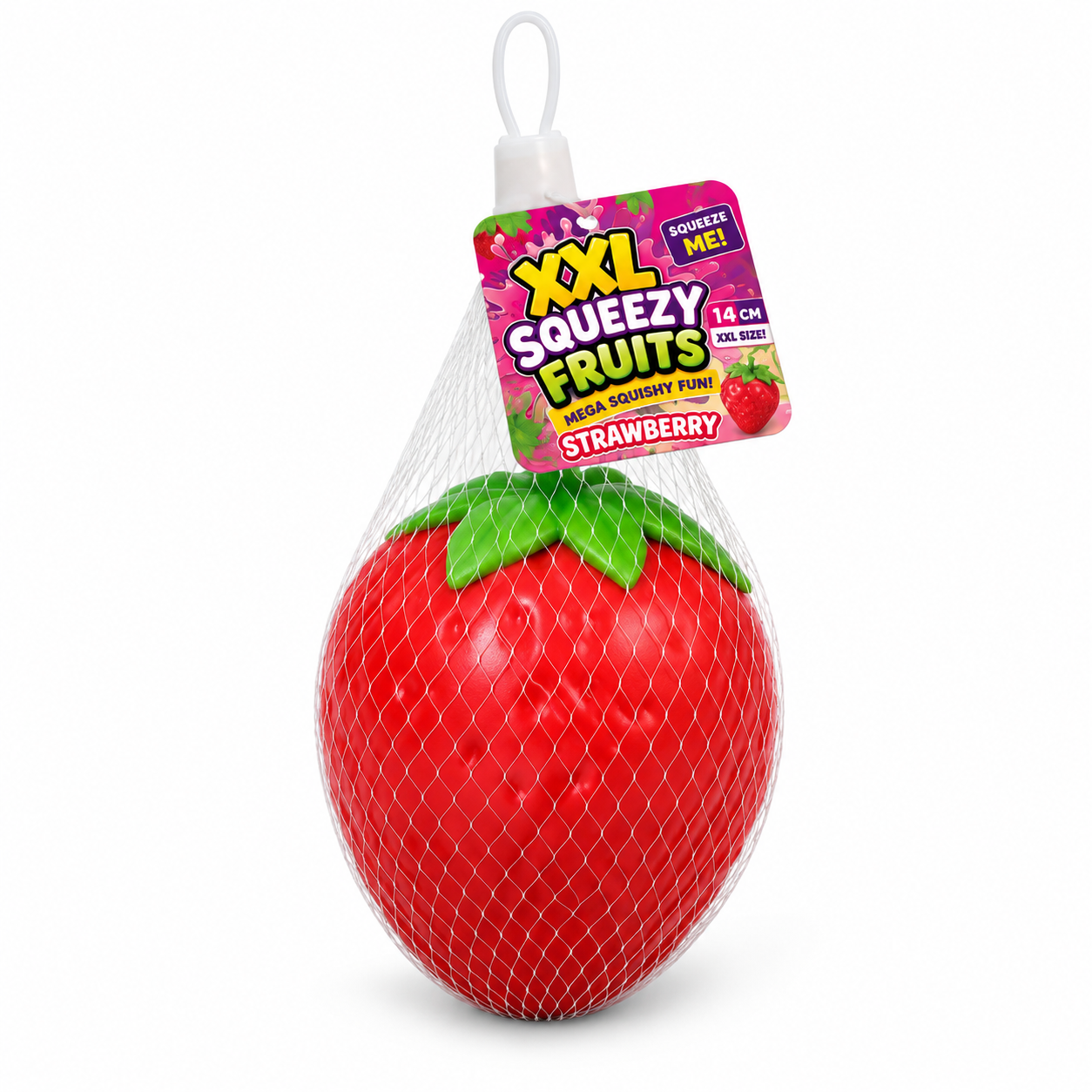 Squishy Strawberry – Zachte Stressbal Fidget Toy – Slow Rising – Aardbei – 14 cm - Afbeelding 3